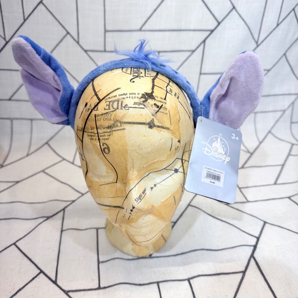 Disneyland Paris Stitch Ears Headband 2021 Fuzzy Plush Blue Purple NWT DLP Rare